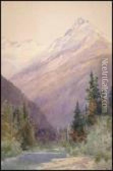 In The Rockies Oil Painting - Frederic Marlett Bell-Smith