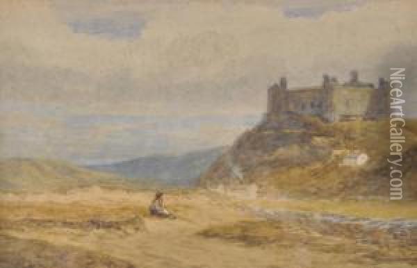 Figure Nearharlech Castle Oil Painting - Charles Thorneley