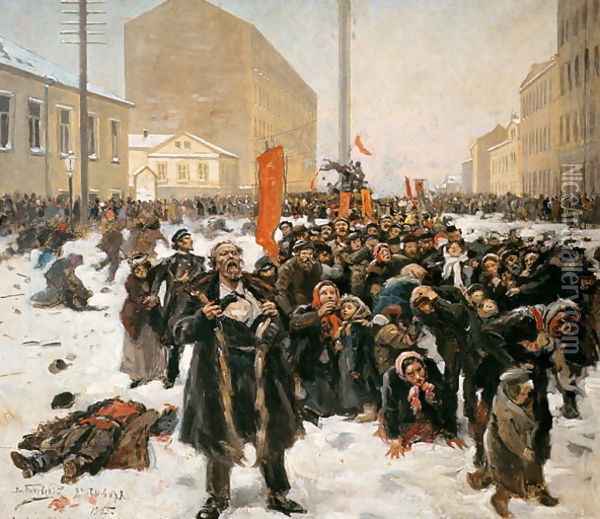 Death in Snow, 1905 Oil Painting - Vladimir Egorovic Makovsky