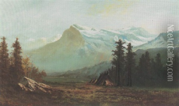 Indian Encampment, Strawberry Valley, California Oil Painting - William Wallace Armstrong