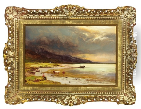 Views Of The Isle Of Skye (pair) Oil Painting - Sidney Richard Percy