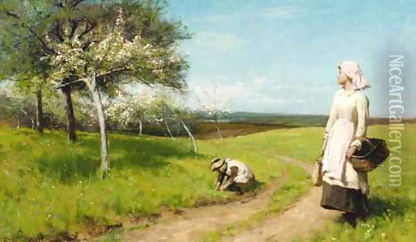Springtime Oil Painting - Alfred Edward Emslie