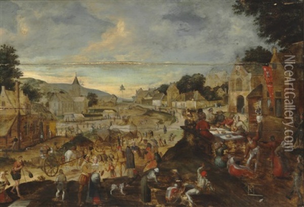 A Village Feast Oil Painting - Sebastian Vrancx