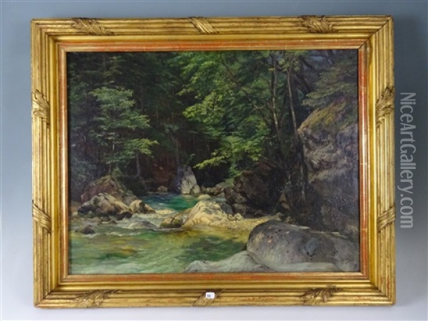 Paysage A Fontainebleau Oil Painting - Ernest Victor Hareux