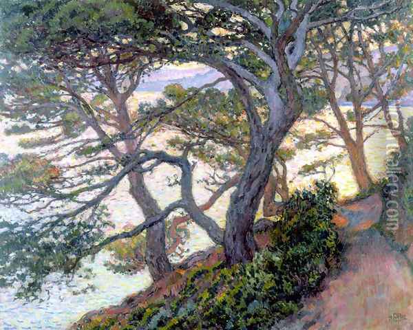 Pines of Rayol Oil Painting - Theo van Rysselberghe
