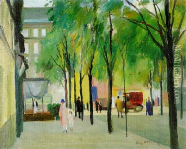 Promenade Dans L'avenue Oil Painting - Henri Ottmann
