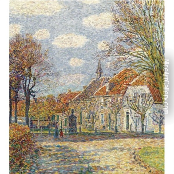 Rathaus In St. Anna-the Town Hall In St. Anna Oil Painting - Paul Baum