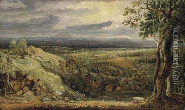 A View In Somersetshire From Fitzhead Oil Painting - James Ward