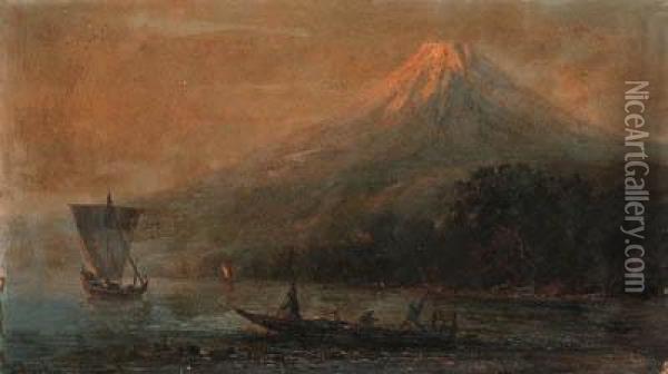 Mount Fiji, Japan Oil Painting - Fritz Sigfried G. Melbye