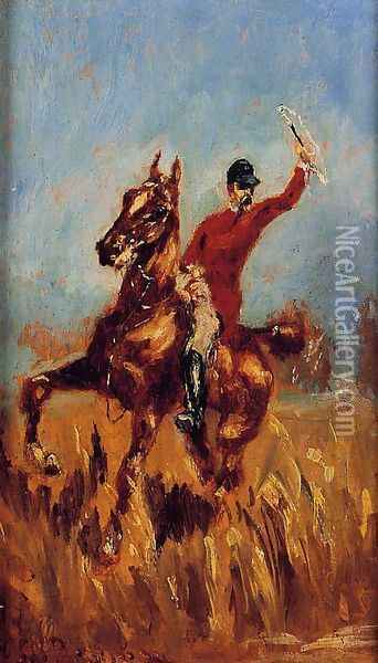 Master of the Hunt Oil Painting - Henri De Toulouse-Lautrec