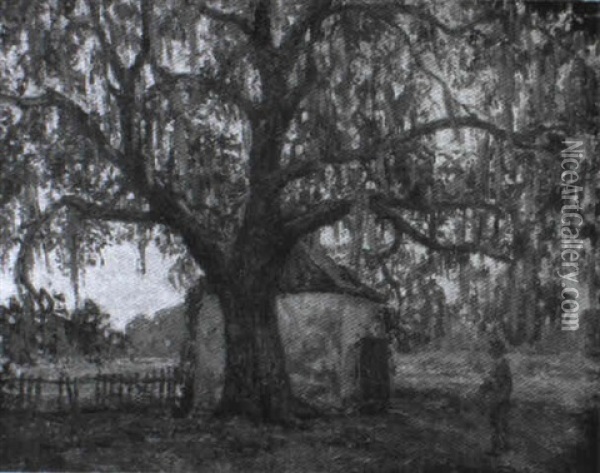 Live Oak With Spanish Moss Oil Painting - Wilson Henry Irvine