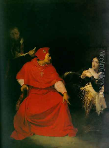 Joan Of Arc In Prison 1824 Oil Painting - Paul Delaroche