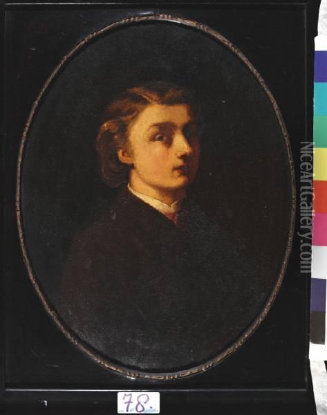 Zelfportret Op 19-jarige Leeftijd Oil Painting - Johannes Christiaan Karel Klinkenberg