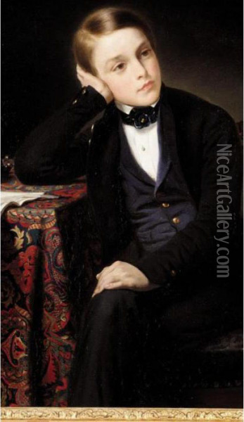 Portrait Of A Young Gentleman Oil Painting - Franz Xavier Winterhalter