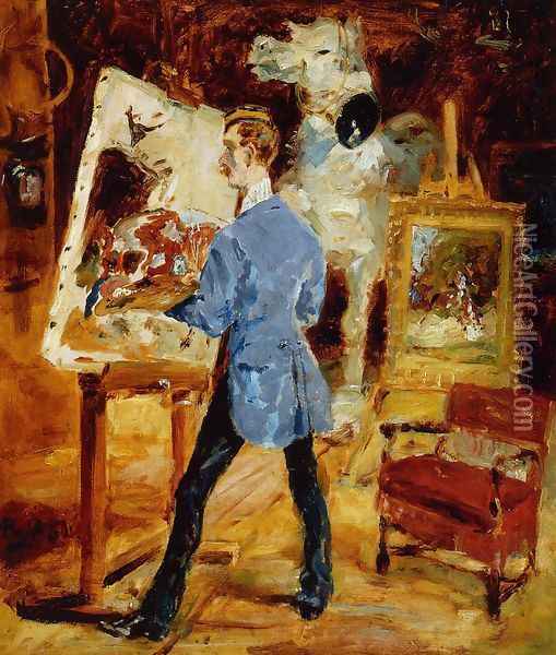 Princeteau In His Studio Oil Painting - Henri De Toulouse-Lautrec