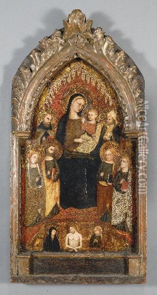 Madonna Col Bambino Fra Santi Oil Painting - Master Of The Lazzaroni Madonna