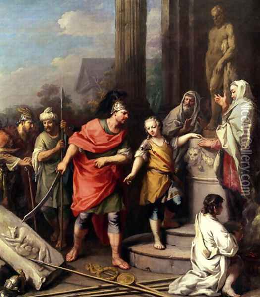 Hannibal swearing eternal enmity to Rome Oil Painting - Jacopo (Giacomo) Amigoni
