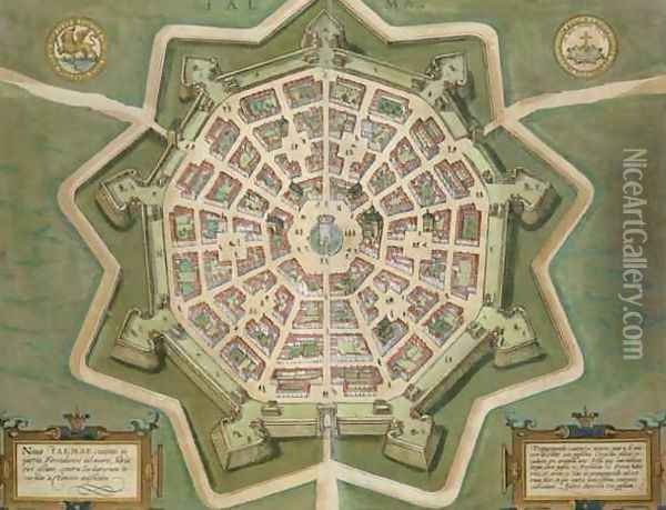 Map of Palma from Civitates Orbis Terrarum Oil Painting - Joris Hoefnagel