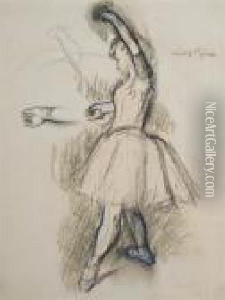 Ballerina On The Stage Oil Painting - Edgar Degas