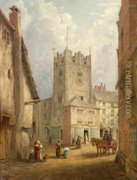 Town Square Oil Painting - William Rickarby Miller