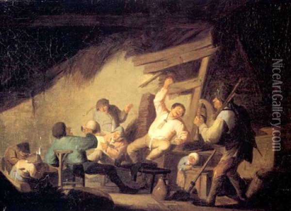 Scene De Taverne Oil Painting - Bartholomeus Molenaer