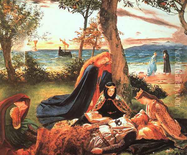 The Death of King Arthur, 1800s Oil Painting - James Archer
