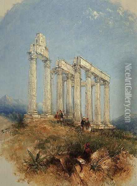 The Temple of Jupiter Olympius Athens Oil Painting - Louis Ducis