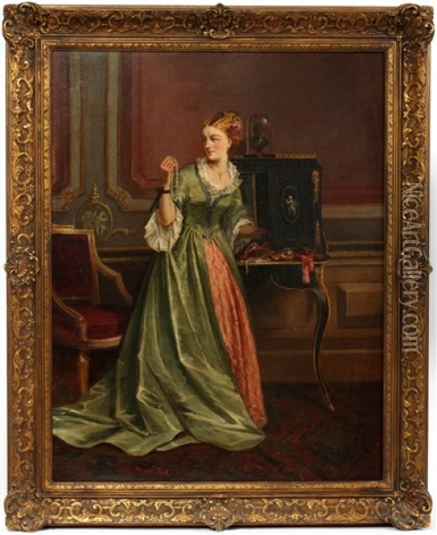 Lady Selecting Jewelry Oil Painting - Thomas Faed