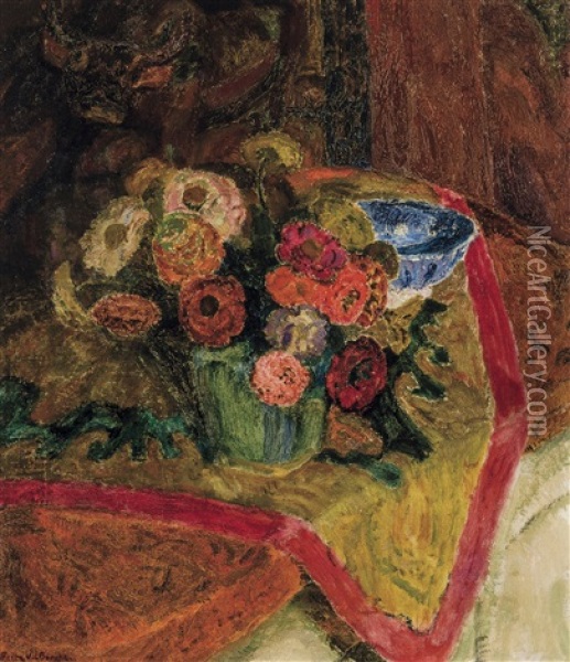 Flowers (ca. 1914) Oil Painting - Frits Van Den Berghe