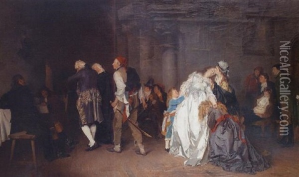 Le Roi Louis Xvi Separe De Sa Famille Le 20 Janvier 1793 Oil Painting - Ernst Meisel