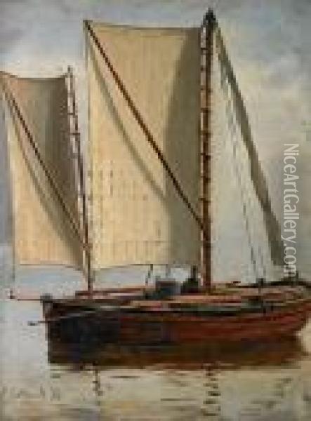 A Small Ship In Carm Seas Oil Painting - Christian Eckardt