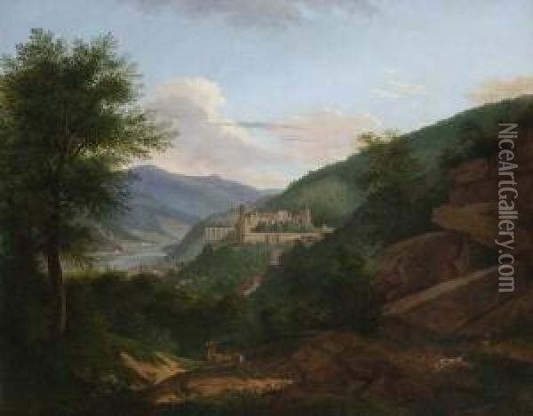 Heidelberg. Oil Painting - Jakob Wilhelm Roux