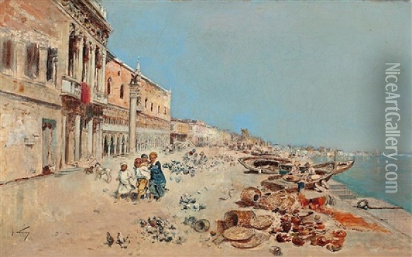 Venecia Oil Painting - Jose Navarro Llorens