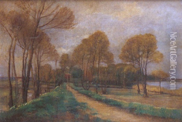Le Chemin Des Etangs Oil Painting - Pierre Emmanuel Eugene Damoye