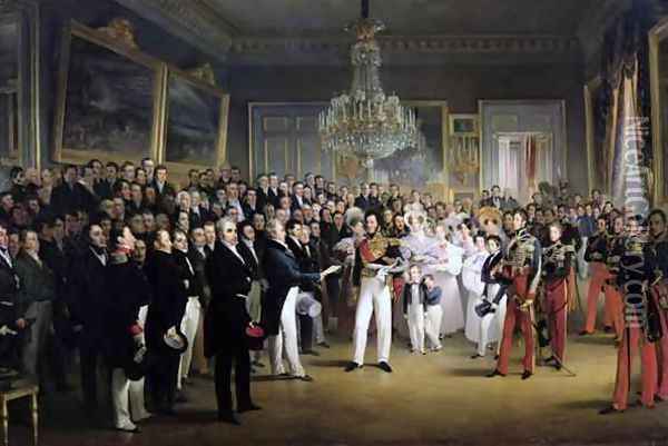 The Chamber of Deputies at the Palais Royal Summoning the Duke of Orleans Oil Painting - Francois - Joseph Heim