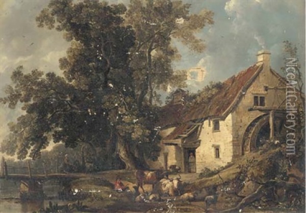 The Mill House Oil Painting - George Arthur Fripp