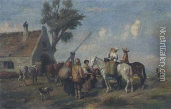 Rast An Der Schenke Oil Painting - Alfred Ritter von Malheim Friedlaender