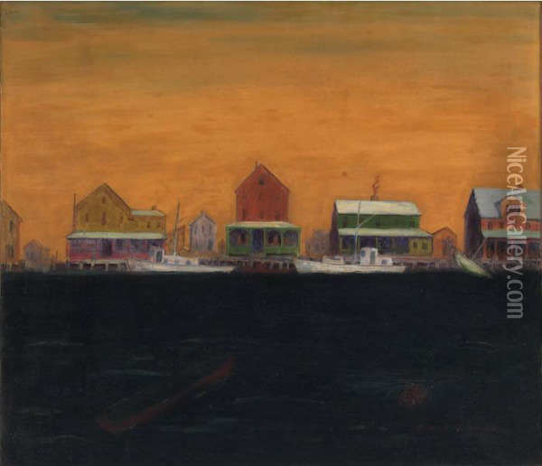 House Waterfront Oil Painting - Glenn O Coleman