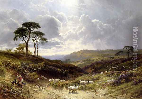 Near Liss, Hampshire Oil Painting - George Cole, Snr.