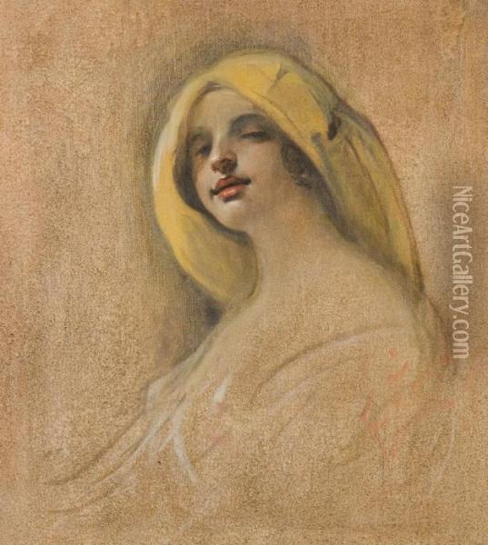 Portrait Of A Woman Oil Painting - Franciszek Zmurko