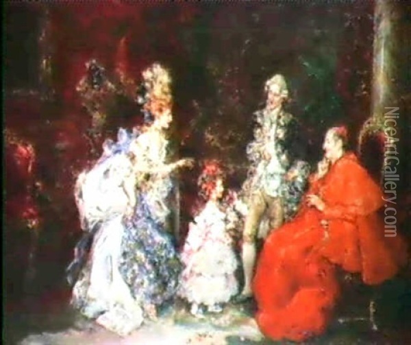 The Cardinal's Birthday Oil Painting - Juan Pablo Salinas
