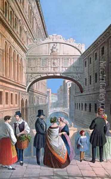 The Bridge of Sighs Venice Oil Painting - Marco Moro