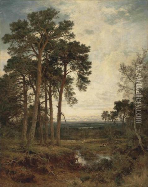 The Weald Of Surrey Oil Painting - Benjamin Williams Leader