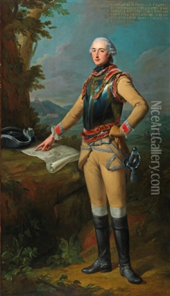 Portrait Of Louis Gaucher, Duc De Chatillon (1737-1762), As Colonel Of The Regiment Of Cuirassiers 'cavalerie Du Roi