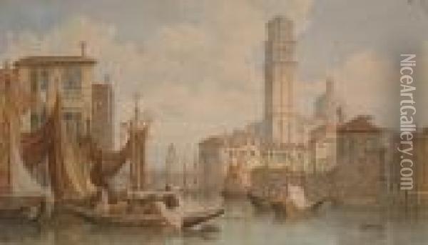 View Of Venice Oil Painting - John Dobbin