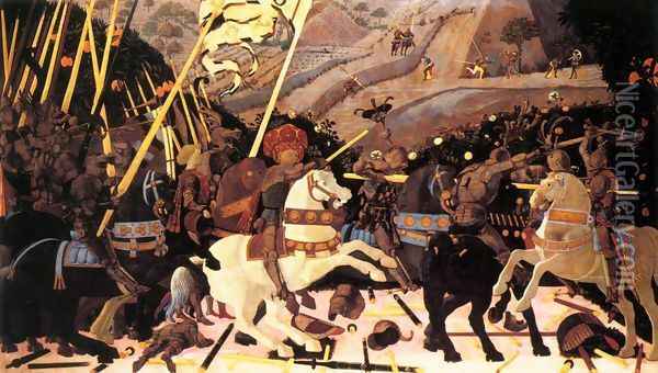 Niccolo da Tolentino Leads the Florentine Troops 1450s Oil Painting - Paolo Uccello