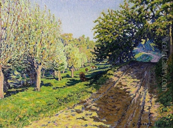 La Route De Campagne Oil Painting - Gustave Camille Gaston Cariot