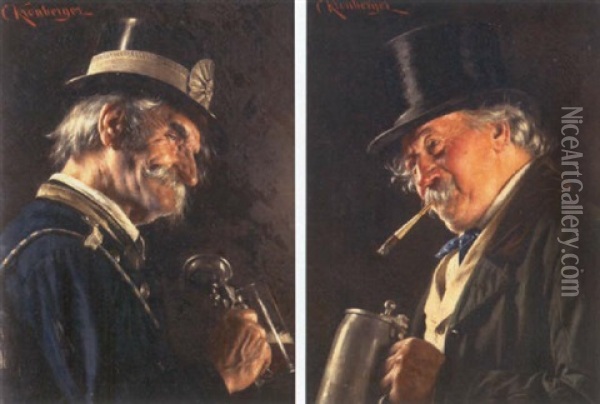 The Drinker Oil Painting - Carl Kronberger