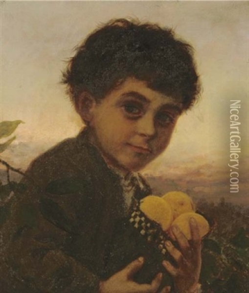 Gathering Lemons Oil Painting - Sophie Anderson