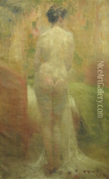 Nude Seen From The Back Oil Painting - Alexandru Romano